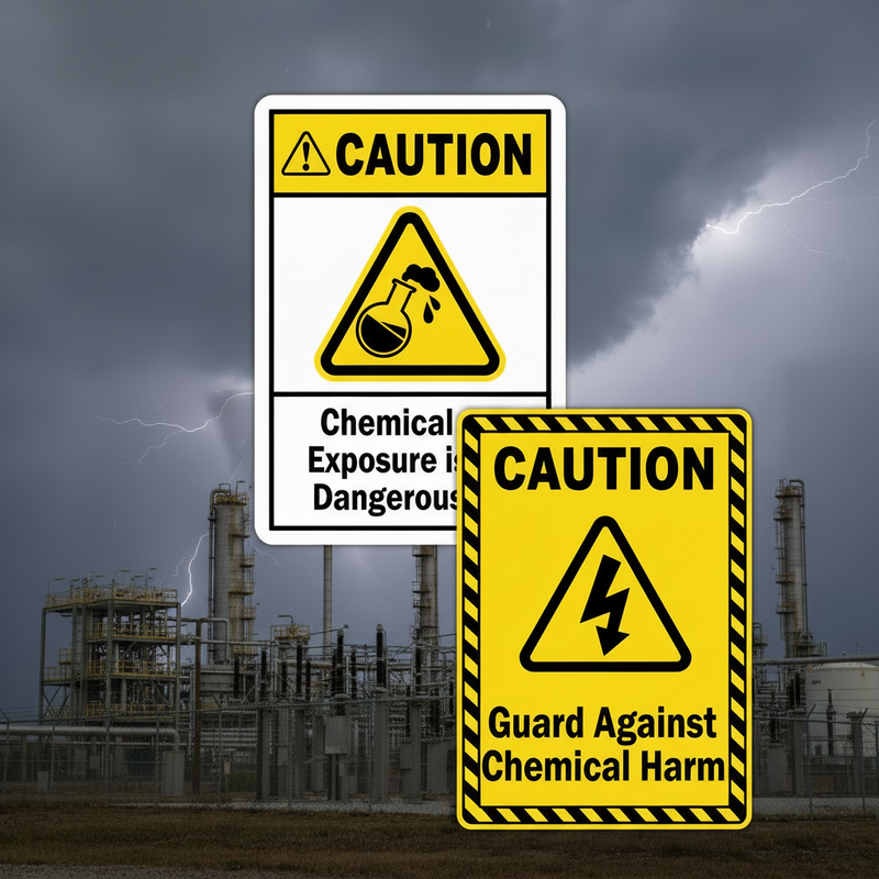 Caution Chemical Hazard Signs