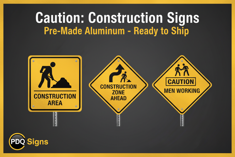 Caution: Construction Signs Banner