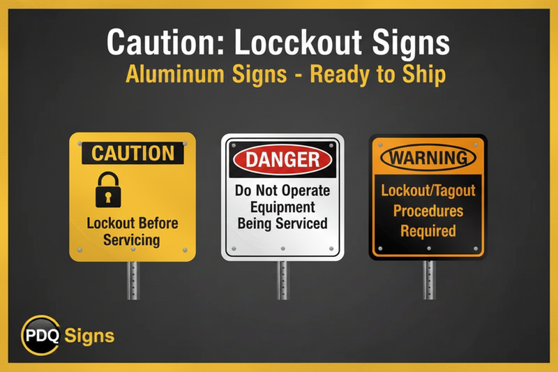 Caution Lockout Signs Banner