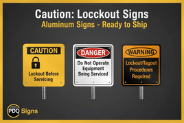 Caution Lockout Signs Banner