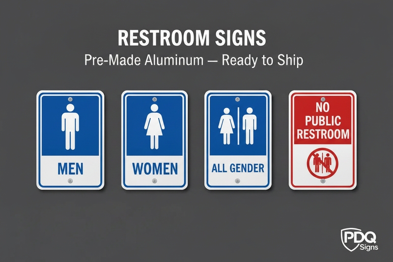 Restroom Signs Collection Banner