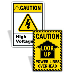 Caution Electric Signs