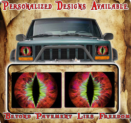 red and green Eye decals for YJ or 5x7 headlights