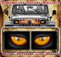 orange Eye decals for YJ or 5x7 headlights