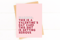 Warning This Is A Valentine's Day Card Funny Valentine's Day Card Sweet Card