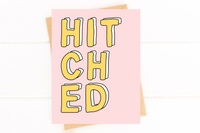 Hitched Cute Engagement Party Card Wedding Card for Couple