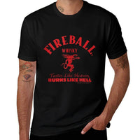 Fireball Cinnamon Whisky Tastes Like Heaven Burns Like Hell  Wrinkle-resistant T-Shirt