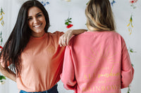 Embroidered Pocket Sunshine on Front w/ Printed It's Not All Sunshine And Rainbows on Back - Comfort Colors Tee