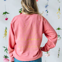 Embroidered/Printed PIGMENT Crewneck (pf&b) - Sunshine / It's Not All Sunshine And Rainbows