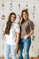 Flower Diamond (Pocket Front) w/ Actually Life is Beautiful and I Have Time (Back) - Comfort Colors Tee