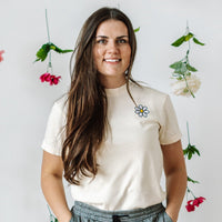 Embroidered Pocket Daisy on Front w/ Printed Have a Great Daysy on Back - Comfort Colors Tee