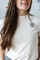 Embroidered Pocket Daisy on Front w/ Printed Have a Great Daysy on Back - Comfort Colors Tee