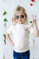 Grow Your Own Way (Pocket Front) w/ Mushrooms on Back - Child Tee
