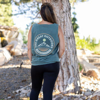 Embroidered Pine Trees (on front) / Printed The Great Outdoors (on back) - Spruce Comfort Colors TANK