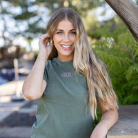 Embroidered Local (center) / Printed Explore Your Own Backyard (on back) Hemp Comfort Colors Tee