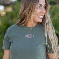 Embroidered Local (center) / Printed Explore Your Own Backyard (on back) Hemp Comfort Colors Tee