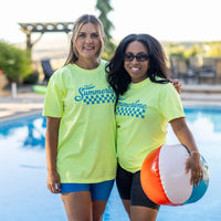 Sweet Summertime (on front) / Let the Good Times Roll (on back) - Neon Lemon Comfort Colors Tee