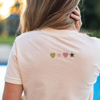 Things Always Work Out (on front) w/ hearts & stars (bd) Ivory Comfort Colors Tee