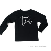 Birthday Number - Cursive Font - Child Long Sleeve Tee