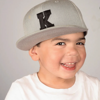 Varsity initial - Child Flat Brimmed Hat w/ Mesh Back