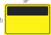 CAUTION FREQUENT STOPS MAGNET BLACK & YELLOW HIGHLY VISIBLE 18X12"