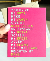 You Drive Me Nuts Make Me Laugh Sweet Valentine's Day Card