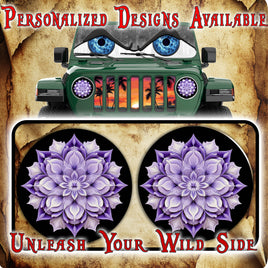 Flower purple headlight decals 148