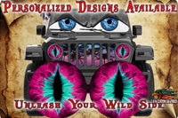 Pink and teal headlight decal 157
