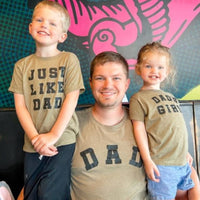 Dad - Arched Varsity / Just Like Dad - Set of 2 Tees