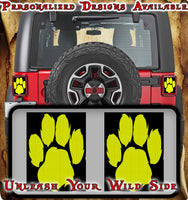 yellow paw print Taillight cover decal 15