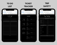 Digital Travel Phone Planner Dark Mode