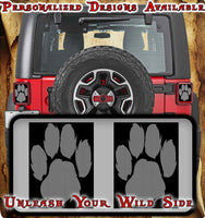 Gray paw print Taillight cover decal 16