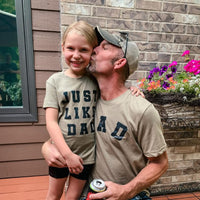 Dad - Arched Varsity / Just Like Dad - Set of 2 Tees