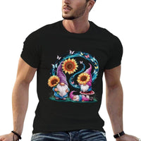 Cute Gnomes Sunflower With Butterfly Flower Sunflower Field  Classic T-Shirt