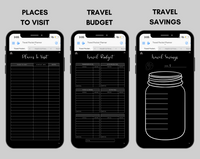 Digital Travel Phone Planner Dark Mode