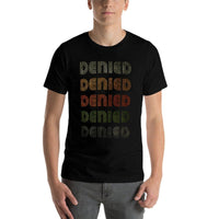 Love Heart Denied Grunge Vintage Style Black Denied  Summer-ready Fabric T-Shirt