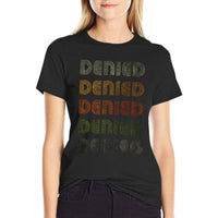 Love Heart Denied Grunge Vintage Style Black Denied  Summer-ready Fabric T-Shirt