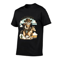 Meowdy Partner Cat Cowboy Horse Howdy Funny Country Western  Tagless Design T-Shirt