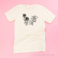 2 Across Birth Flowers - Build Your Own - Unisex Tee