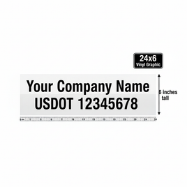 24x6 Truck Door Lettering Kit with Measurements