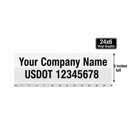 24x6 Truck Door Lettering Kit with Measurements