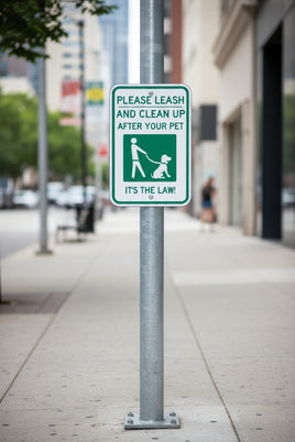 Please Leash and Clean Up After Your Pet Sign