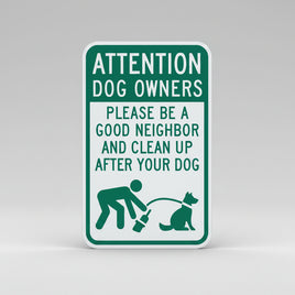 Attention Dog Clean Up Sign