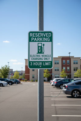 Reserved Parking 3 Hour Electric Vehicle Charging Sign