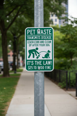 Pet Waste Please Clean Up After Your Dog Sign