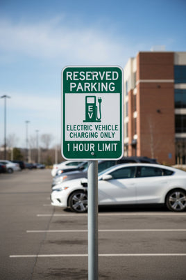 Reserved Parking 1 Hour Electric Vehicle Charging Sign