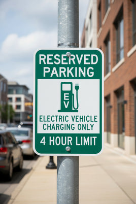 Reserved Parking 4 Hour Electric Vehicle Charging Sign