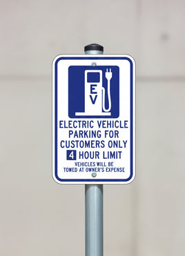 Electric Car 4 Hour Limit Sign