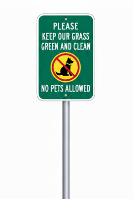 No Pets Allowed Keep Our Grass Clean Sign