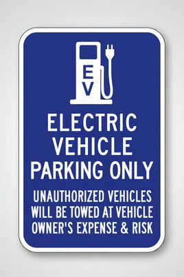 Electric Vehicle Parking Tow Away Sign